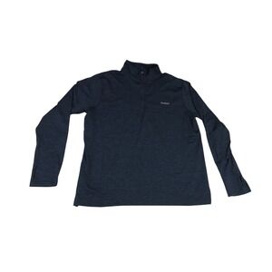 Reebok Mens Quarter Zip Pullover Navy Blue Space Dye Thumbhole 3RSMJ757 Large